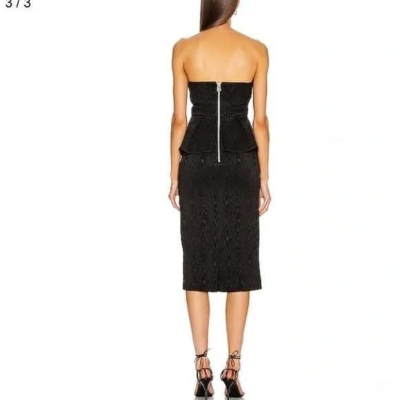 Veronica Beard New NWT Allyson Silver Zip Black Strapless Dress 6 - Picture 2 of 7